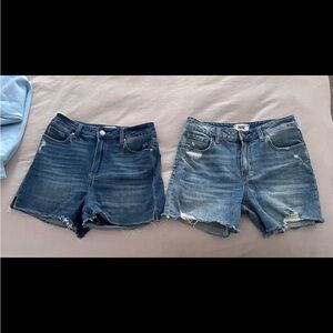 PAIGE Distressed Blue Jean Shorts